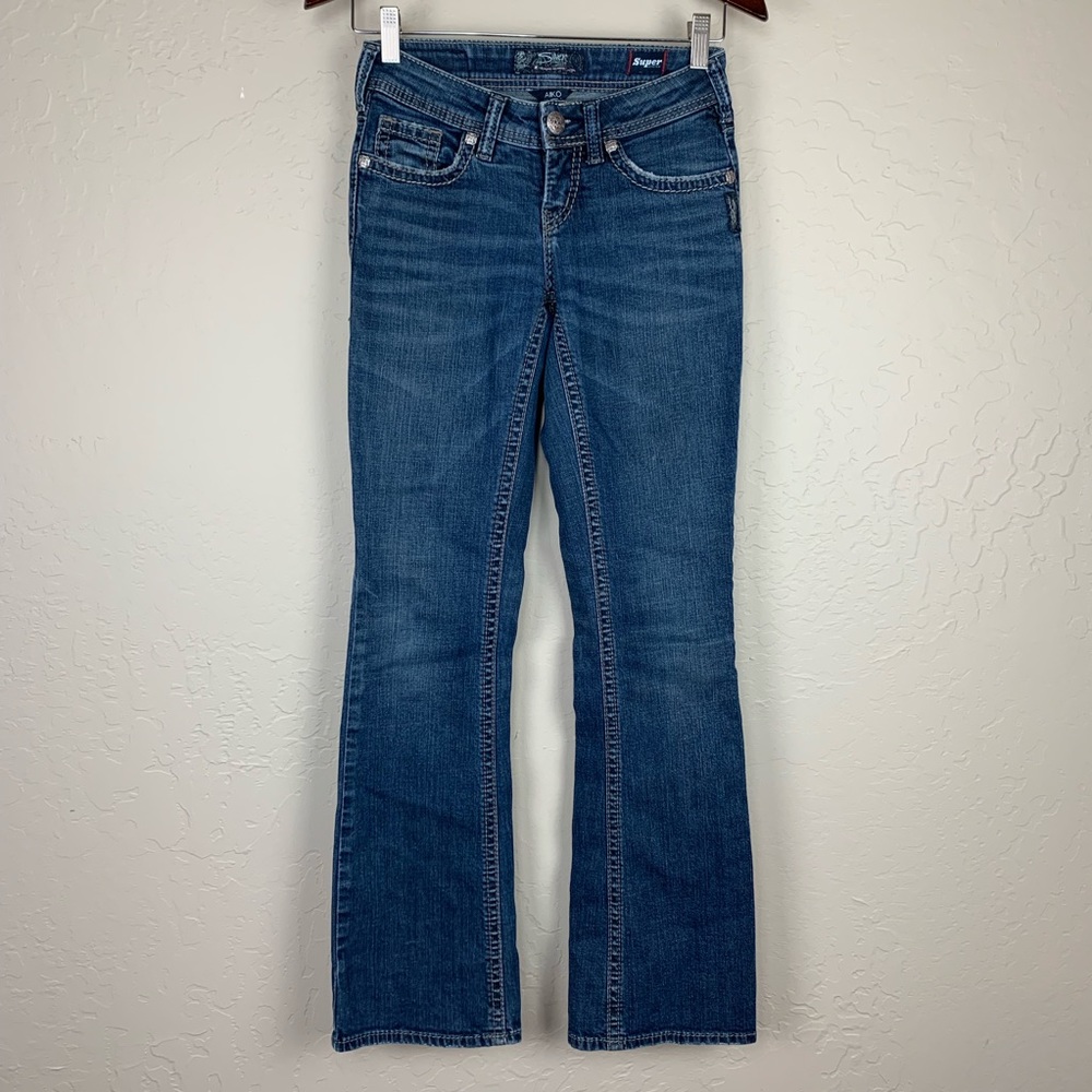 Silver Aiko Mid Boot Jeans 25x33 medium wash